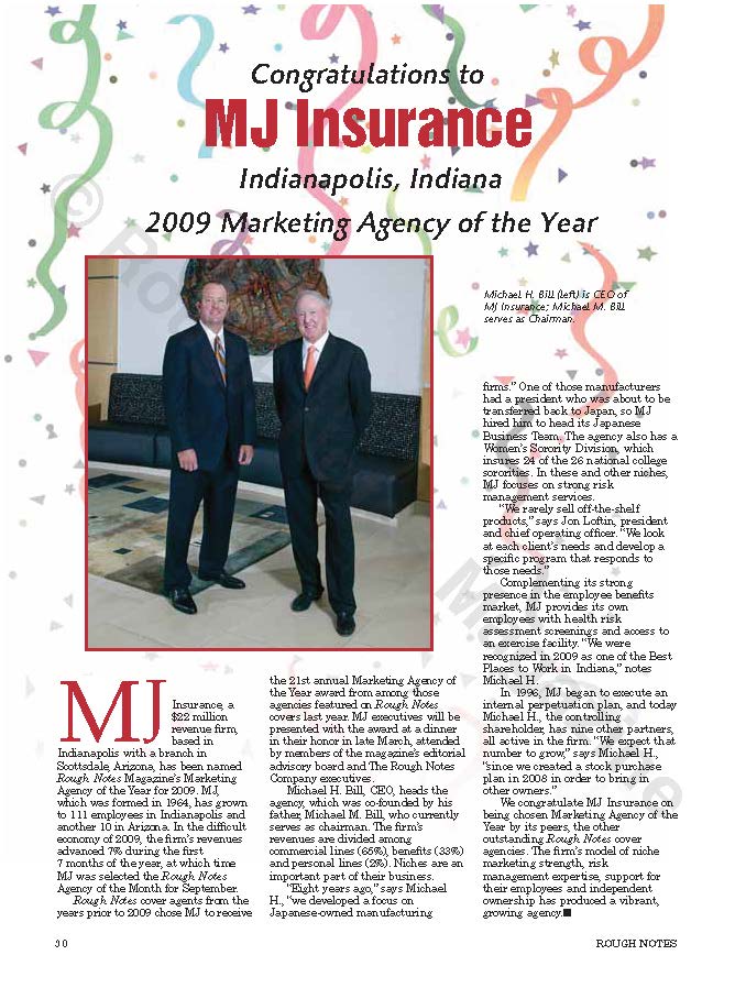 2009 Marketing Agency of the Year award.